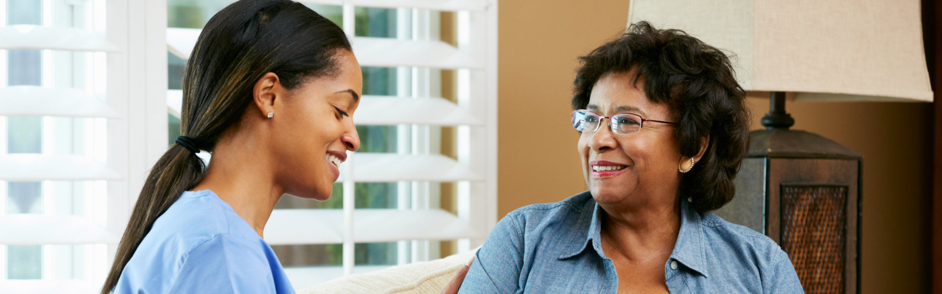 nurse talking to senior